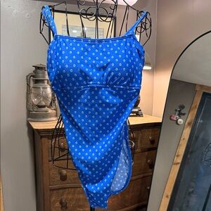 Lands' End Blue and White Women's Dress